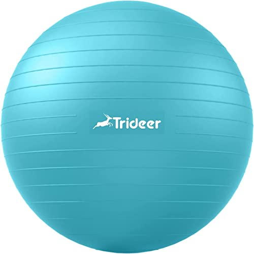 Trideer Dicker Gymnastikball Schwangerschaft, Pezziball, Anti-Burst Pilates Ball, 45-85 cm Sitzball Büro für Balance, Yoga als Fitness Kleingeräte und Balance Stuhl im Gym-Home-Büro