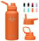 STACEGEELE Edelstahl Trinkflasche 1180ml Thermosflasche mit Strohhalm Deckel Schraubverschluss Isolierte Wasserflasche für Sport Auslaufsichere Isolierflasche Doppelwandig Kohlensäure Geeignet 40oz