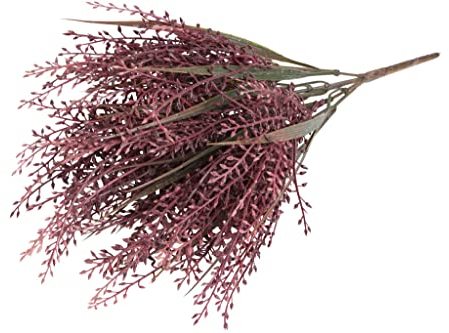 Botanic-Haus künstlicher Erikabusch/Erika (Heidekraut) mit Grashalmen Farbe: Bordeaux