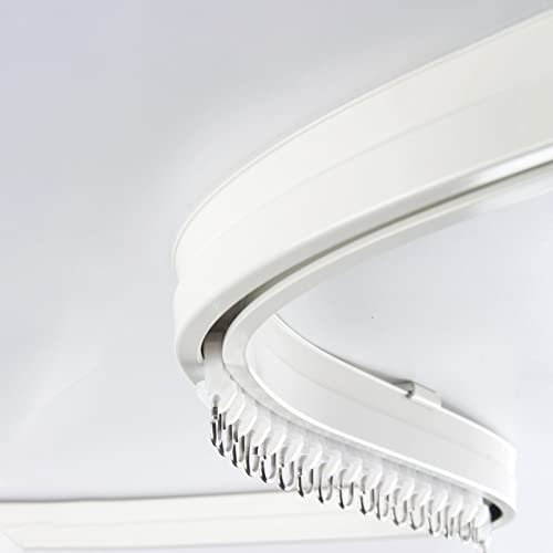 ZJKXJH Gardinenschiene Flexible Biegsame Vorhangschiene, Decke-Wand-Montage Raumteiler Vorhänge, Aluminium Hotel RV Dusche Erker Fenster Vorhang Schiene (Color : Ceiling Mount, Size : 427cm/14ft)