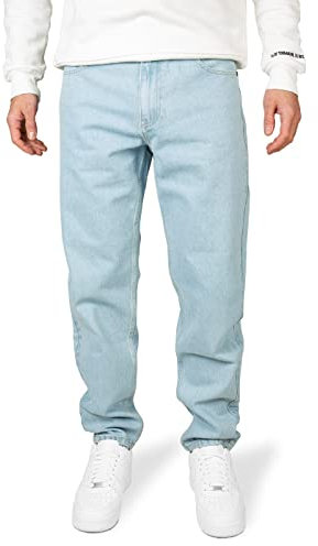 PITTMAN Titan - Herren Denim Stoffhosen Hellblaue - Denim Stoffhose Loose Fit - Männer Weite Jeans Hose, Hellblau (Dusty Blue 164010), W33/L32