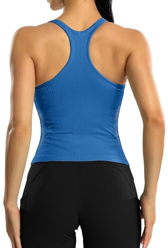 ATTRACO Women's Gym Tops with Built in Bras Sport Vest Yoga Tank Tops