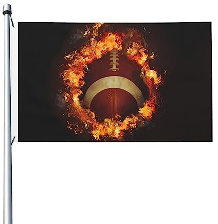 Flaming American Football Flagge 9,5 x 15,7 cm Flagge Lustige Outdoor Banner Urlaub Garten Flagge Willkommen Hof Banner Home Garden Hof Rasen Dekor Flaggen Indoor Outdoor Doppelseitiger Druck