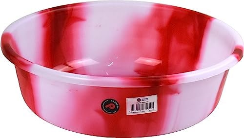 Tie-Dye Colour Plastic Round Wash Basin (Red, 8L 14 Approx)