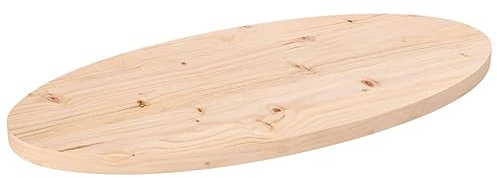 Festnight Tischplatte Rechteckig Holzplatte Ersatztischplatte Rechteckig Holztischplatte Ersatzteil 80x40x2,5 cm Massivholz Kiefer Oval