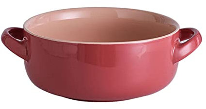Nudelschalen, Snackschalen, große Suppenschüsseln mit Griff, Keramik-Müslischale, breite Porzellanschalen for französische Zwiebelsuppe, Eintopf, Haferflocken, Grau, 40 Unzen (Color : Roze, Size : 4