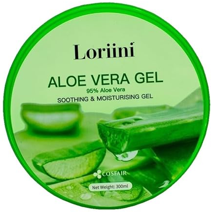 Loriini Aloe Vera Gel 300 ml - Natürliches Gel für Gesicht, Körper und Haare | Natural Extract, Soothing and Moisturizing Face, Body, Hair