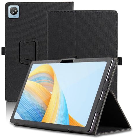 Custodia per Blackview Tab 30 WiFi, 10.1 inch, Cover Tablet Blackview Tab 30 WiFi, Copertura Protettiva Pieghevole con Supporto per Matita e Cinturino da Polso, Protezione Completa. (Nero)