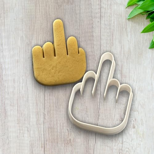 ELACE Emporte Pièce Doigt D'Honneur Forme - Moule Biscuit Emporte Piece Enfant - Formes Variées pour Biscuits, Gâteaux, Décorations - Idéal pour Cuisson, Artisanat, Enfants Dimension 7x5x1.5cm