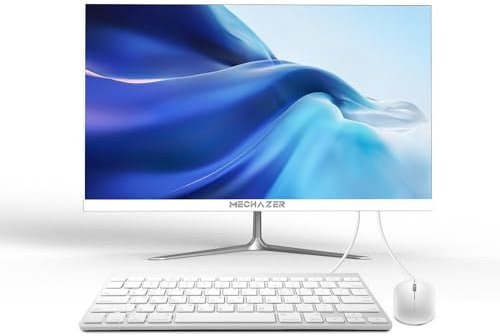 MECHAZER Z3 PC Ordenador de sobremesa todo en uno de 23,8 pulgadas Intel N5095 Windows 11 Pro, 8 GB DDR3, 512 GB M.2 SSD, 2.4G / 5.0G WiFi Bluetooth (teclado y ratón QWERTY gratuitos)