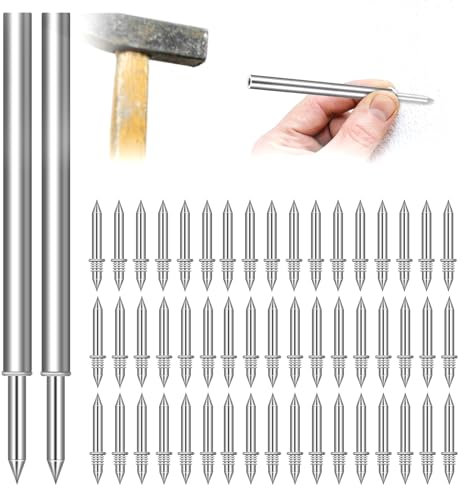 Bwetomk 300 Pcs Double Head Skirting Thread Seamless Nail, Skirting Line Double-Headed Nail,Wood Baseboard Hidden Nail,Invisible Non-Marking Nails with Nail Specific Sleeve Tool for Veneer, Furniture