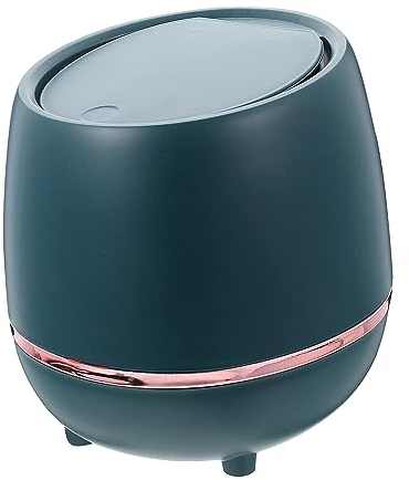 Poubelle de Table, Poubelle à bascule Poubelle à compost de cuisine Poubelle de salle de bain Poubelle décorative Table de cuisine blanche Bac à litière automatique Décoration de bureau Poubelle d'étu