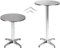 Willonin Bistrotisch, klappbar, 2-in-1, Stehtisch, Bistrotisch, Platte aus Aluminium, Edelstahl, höhenverstellbar, 70 cm/110 cm, für drinnen und draußen, Empfangstisch, 4 Füße, Ø 60 cm (rund)