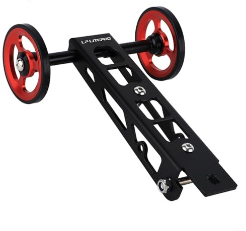 JINSBON Easywheel Schubrad aus Aluminiumlegierung für RHINE Birdy 123 Series Faltrad (rot)