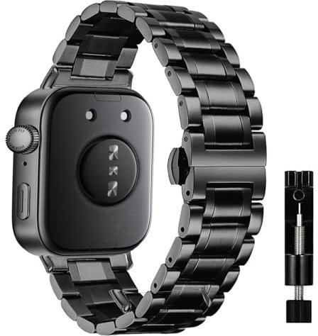 MiKoyi Cinturino Compatibile con Huawei Watch Fit 4 Pro/Fit 4 / Fit 3, Metallo Cinturini Ricambio Inossidabile Band per Huawei Watch Fit 3, Nero