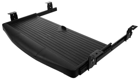 Gogogmee Adjustable Bracket Desk Drawer Tray Slide-out Platform Tiroir De Clavier Keyboard Holder Pull Out Computer Keyboards Office Desk Accessory Sliding Keyboard Tray Pen Aluminum Alloy
