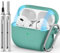 Inesore Compatible with Airpods Pro Case Cover,Magnetic Lid Lock Silicone Protective Case for Apple Airpod Pro 2nd/1st Generation Case,with Keychain and Cleaner Pen (Green-M)