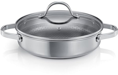 Tescoma Tiefe Bratpfanne SteelCRAFT mit Deckel ø 24 cm, 2 Griffe