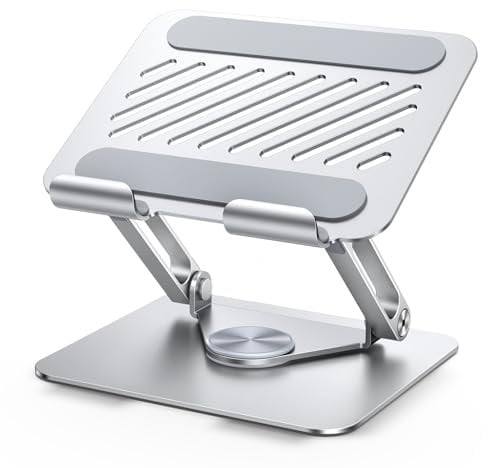UGREEN Soporte para Tablet Ajustable, Stand Plegable Giratorio 360° Compatible con Galaxy Tab, iPad Pro 13''/12.9/ 11, iPad Air 6, iPhone 16 Plus, 4,7 a 13 Universal, Plateado