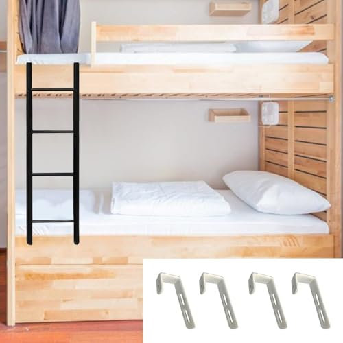 QLXYYFC Bunk Bed Ladder 4/5 Step Hanging Ladder For Appartments Bunk Bed, Bunk Ladders With Hooks Fitting, Adjustbale Twin Bunk Bed Step Ladder(150cm(59))