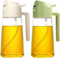 Dispensador Aceite Spray Pulverizador 2 en 1 Spray de Vidrio Antigoteo para Cocina Aceiteras con Difusor Aceite Cocina Dosificador 470ml Freidoras de Aire y Cocinar Rociador Cocinar (Blanco,Verde)