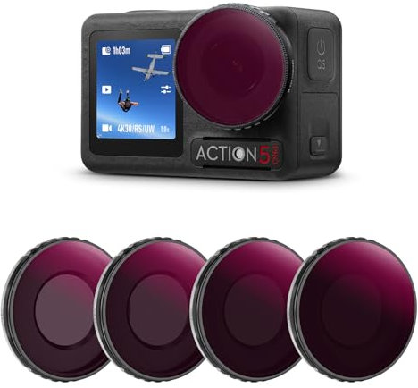 K&F Concept ND/PL Filters for DJI Osmo Action 4/5 Pro- ND8&PL, ND16&PL, ND32&PL, ND64&PL- 4-Pack nd cpl Multi-Coated Neutral Density Action 4 5 PRO Accessories(Threaded)