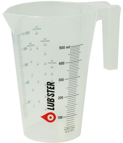 DOSEUR HUILE MOTO GRADUÉ LUB'STER • Verre doseur moto • Tasse à mesurer d'huile moto • 500 mL