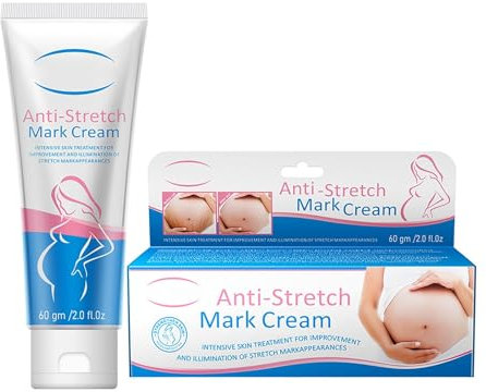 Anti Stretch Mark Body Cream, Dehnungsstreifen Creme Massage-Lotion Körper-Dehnungsstreifen-Erfrischung, nicht fettend, Anti-Aging Anti-Falten feuchtigkeitsspendend für Wachstumslinien, 60 ml