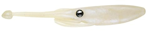 Nomad Design Live Ops Jerksquid 4” Unrigged Jerkshad Soft Bait Lure, Ultra-Realistic Squid with Reactor-UV & Glow, Pearl White (5 Pack), for Striped Bass & Redfish