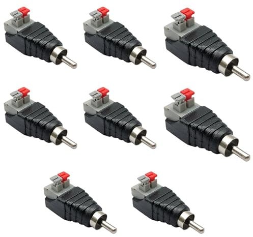 EUZUXU 8 Piezas Adaptador de Cable RCA a Altavoz, Conector RCA Soldable, Conector RCA Atornillable, para CCTV Audio Y Video Altavoz RCA