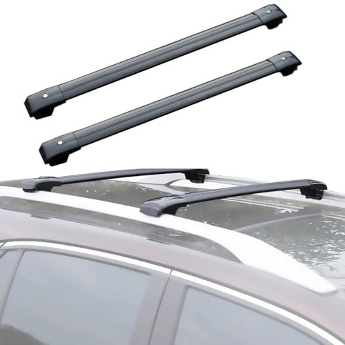 KLSDB Auto Dachträger für Seat Ateca All Years, Hochwertig Aluminium Dachgepäckträger Querträger Cargo Gepackträger,A/Black