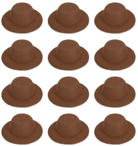 PATIKIL 1.6 Zoll Mini Formelle Hüte 12 Stück Miniatur Puppenhüte Mini Zylinderhut Für Basteln Haaraccessoires Deko Puppe Schneemann Kaffee