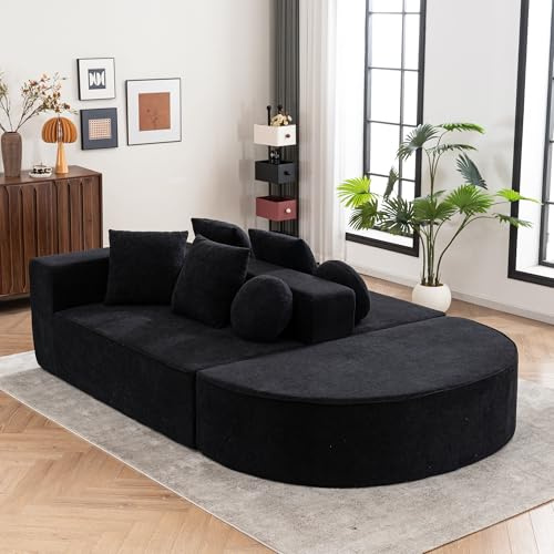 hrijusdif Vollkomprimiertes knochenloses Sofa,Wohnzimmer/Schlafzimmer mit segmentiertem Wolkensofa, modernem modularen Sofa, ohne Montage, komfortablem, hautfreundlichem Chenille-Stoff