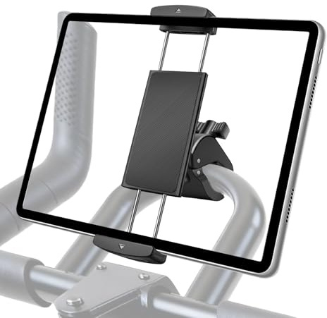 EEEKit Exercise Bike Tablet Holder: Phone iPad Holder Stand Handlebar Mount | 360° Adjustable for 4.7-13in Devices - Fit for Gym Equipment Treadmill Microphone Stand