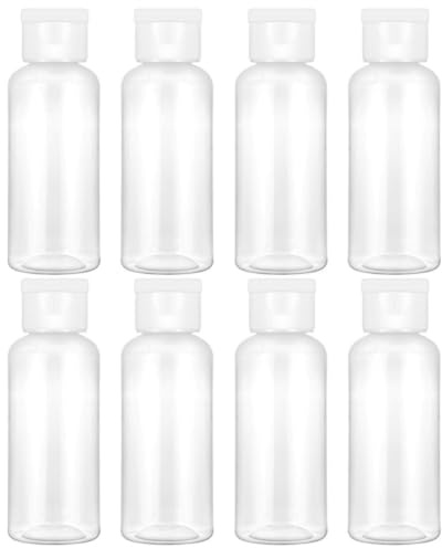 DIYEAH Flacons Cosmétiques de Voyage 50ml en Plastique Pet à Coquille Lot de 8 Bouteilles Vides Squeezables Couleur Aléatoire pour Lotion et Camping