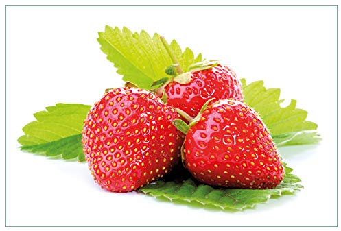Wallario Küchenrückwand selbstklebend 90 x 60 cm, Motiv: Frische rote Erdbeeren für die Küche | Spritzschutz abwischbar & pflegeleicht