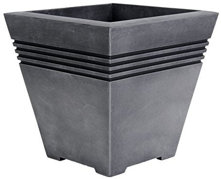 SQUARE MILANO PLANTER - PEWTER