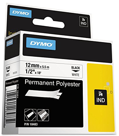 Rhinopro 1/2in White Permanent Poly Labels