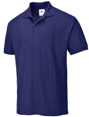 Portwest B210 Herren Naples Poloshirt Aus Piqué Mit UV-Schutz | Marine, 5XL, 40+ UPF Blockiert 98 Prozent UV-Strahlen, Polyester-Baumwollgewebe, Personalisierbar Für Einheitliche Teams