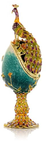 Keren Kopal Schmuckkästchen Fabergé-Ei, handgefertigt, verziert mit Swarovski-Kristallen