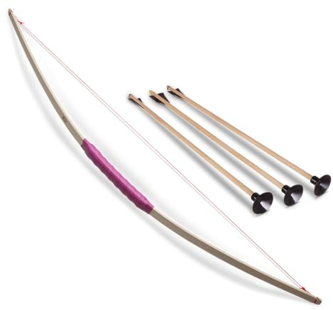 BestSaller 1266 Sportbogen Princess 80cm, Holz Esche, inkl: 3 Holz Pfeile, Natur, 4-teilig (1 Set)