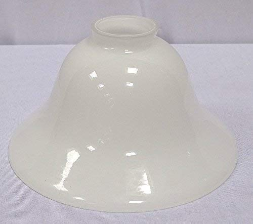linoows Lampenschirm, Konisch geschweifter Antiker Glasschirm, milchig Weiß 20 cm