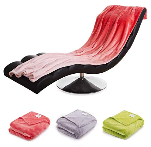 etérea Kuscheldecke 150x200cm Premium Microfaser Regenbogen Couchdecke, Wohndecke, Plüschdecke, Regenbogendecke, Fleecedecke - Microfaser kuschlig und gemütlich 150x200 cm Rot