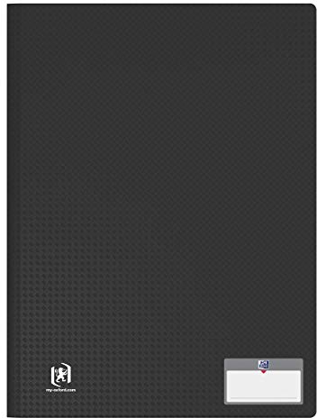 OXFORD Lot de 10 Protège-Documents Memphis A4 200 vues / 100 pochettes Couverture Polypro Noir