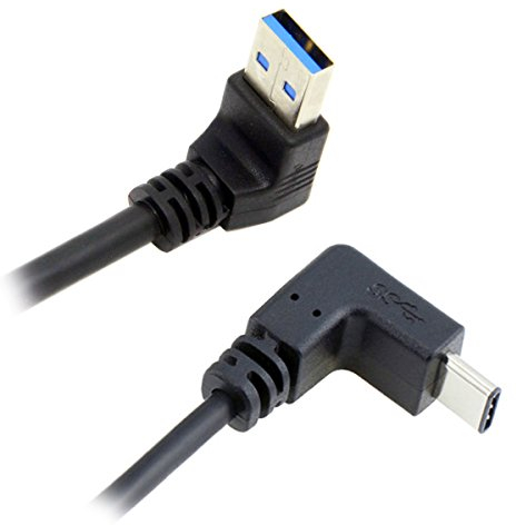 CY réversible USB 3.1 USB-C coudé à 90 degrés un câble de données mâle pour ordinateur portable tablette téléphone portable