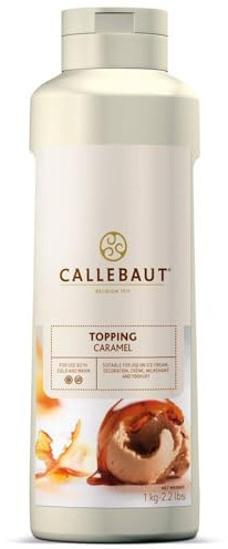 Callebaut Caramel Topping Sauce 1kg Squeezy Bottle for Desserts, Ice Cream