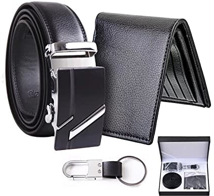 WOTENCE Geschenke für Männer, Geschenke für Männer Geburtstag,Vatertagsgeschenk für Papa, Herren-Geldbörsen-Set,Geschenkset für Valentinstag, Weihnachten, Thanksgiving(schwarz)