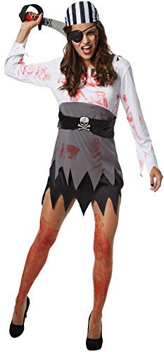 dressforfun 900438 - Damenkostüm gruselige Seeräuberin, Einteiliges Piratenkostüm mit Blutflecken (XXL | Nr. 302254)