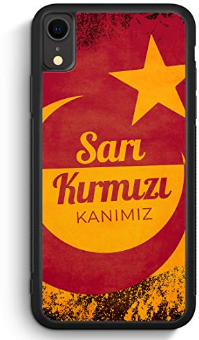 MUNIQASE Sari Kirmizi Kanimiz Türkei Türkiye - Silikon Hülle für iPhone XR Cover - Motiv Design Türkisch Cool Spruch Sport Fußball Basketball Volleyball - Handyhülle Schutzhülle Case Schale