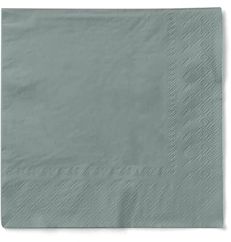 Mank Cocktail Serviette | Servietten aus Tissue 24 x 24 cm ¼ Falz | Premium Einweg-Serviette | Basic | 150 Stück | praktische Einmal-Serviette für Gastronomie und Feiern | (Grau, 25 x 25 cm)
